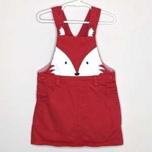 Beebay Fox Face Jumper Overall Dress 3T